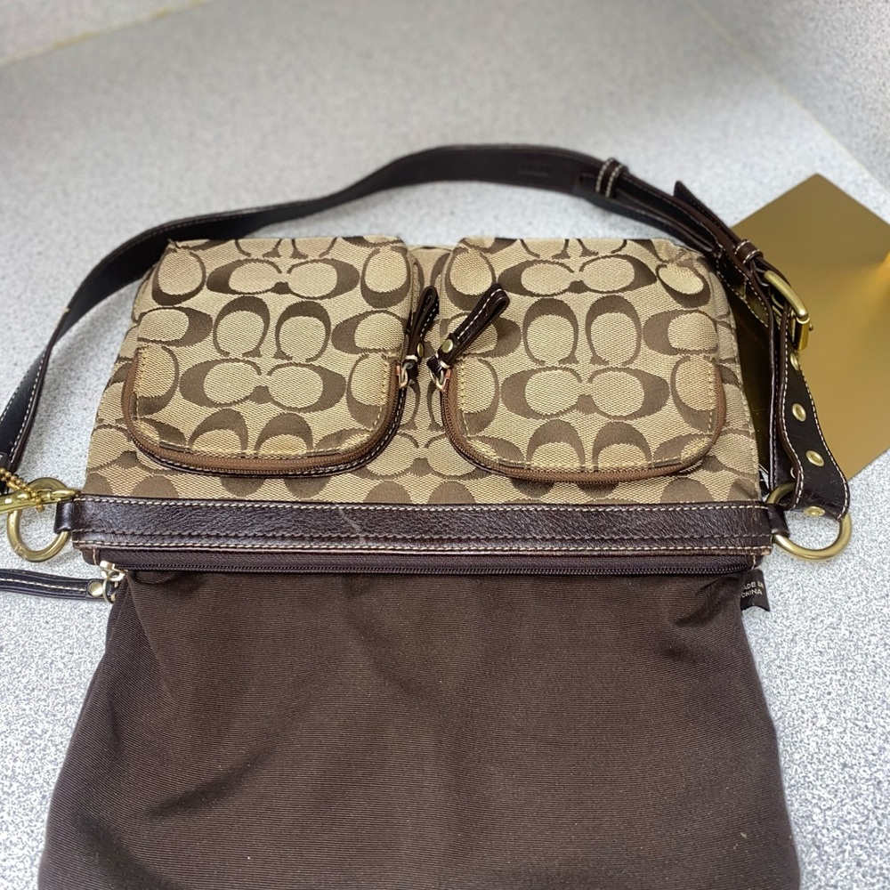 Coach Vintage Signature 2-Way Belt Khaki Bag GUC - Picture 8 of 16